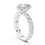Gold Jewelry L35-63, Heart center stone, White Gold, view 1