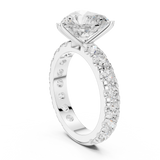 Gold Jewelry L35-63, Heart center stone, White Gold, view 1