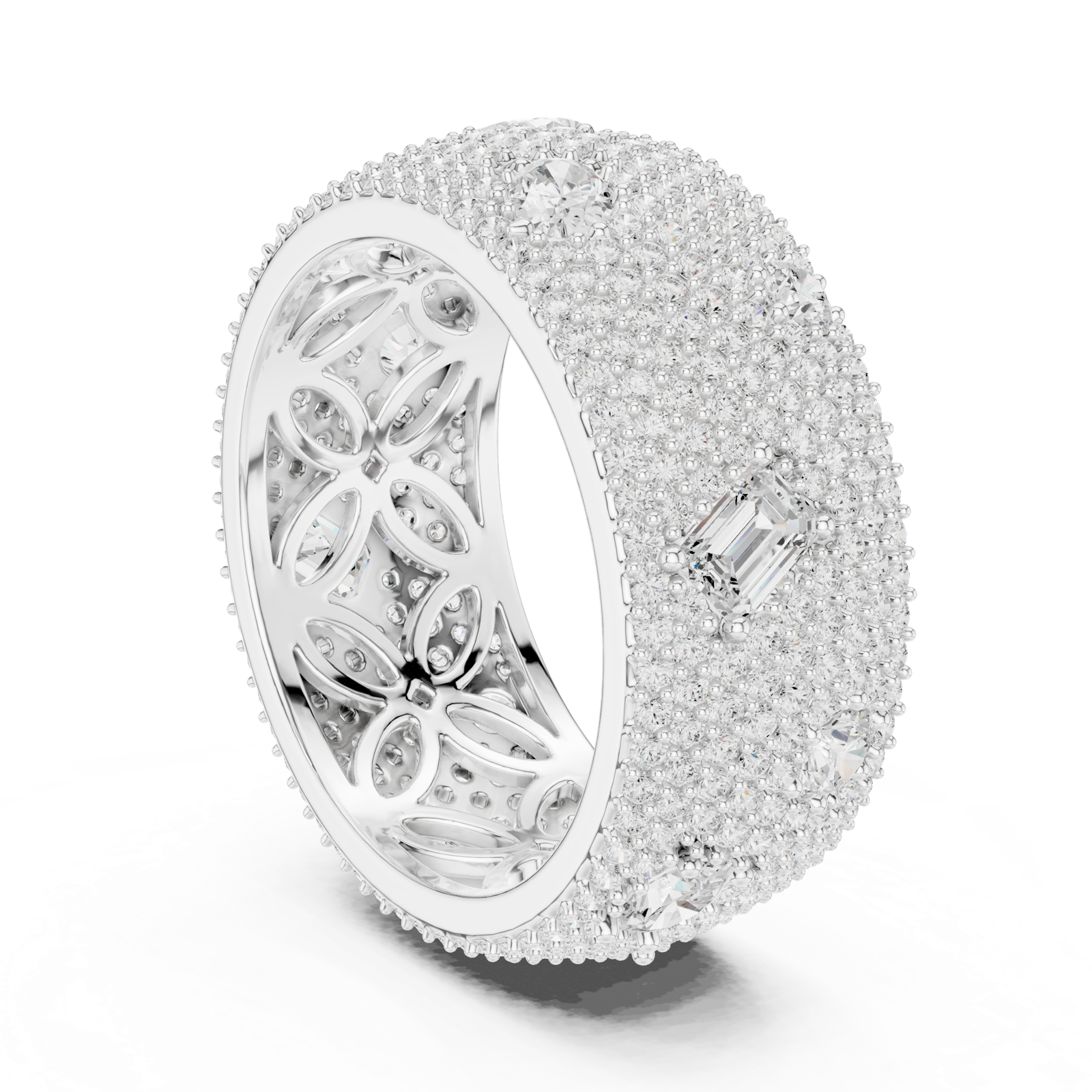 Gold Ring DDLR-304, White Gold, view 1