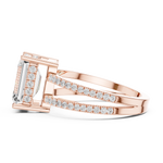 Gold Jewelry, Emerald center stone, Rose Gold, view 3