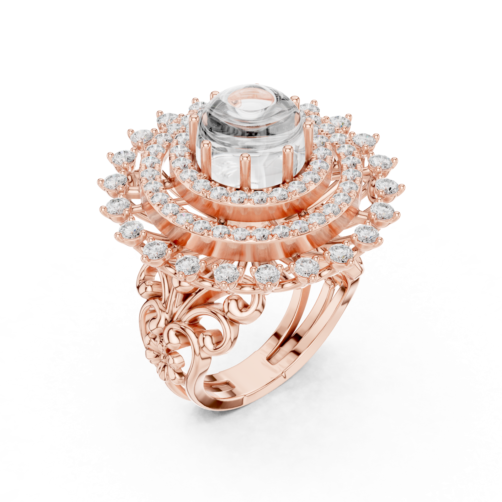 Gold Ring DDLR-749, Rose Gold, view 2