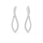 Gold Earrings L02-27, White Gold