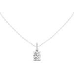 Gold Jewelry DDPO-009, Oval center stone, White Gold, view 4