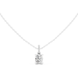 Gold Jewelry DDPO-009, Oval center stone, White Gold, view 4