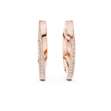 14K Solid Gold Lab Diamond Huggie Earrings, Rose Gold