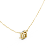 Gold Jewelry, Asscher center stone, Yellow Gold, view 2