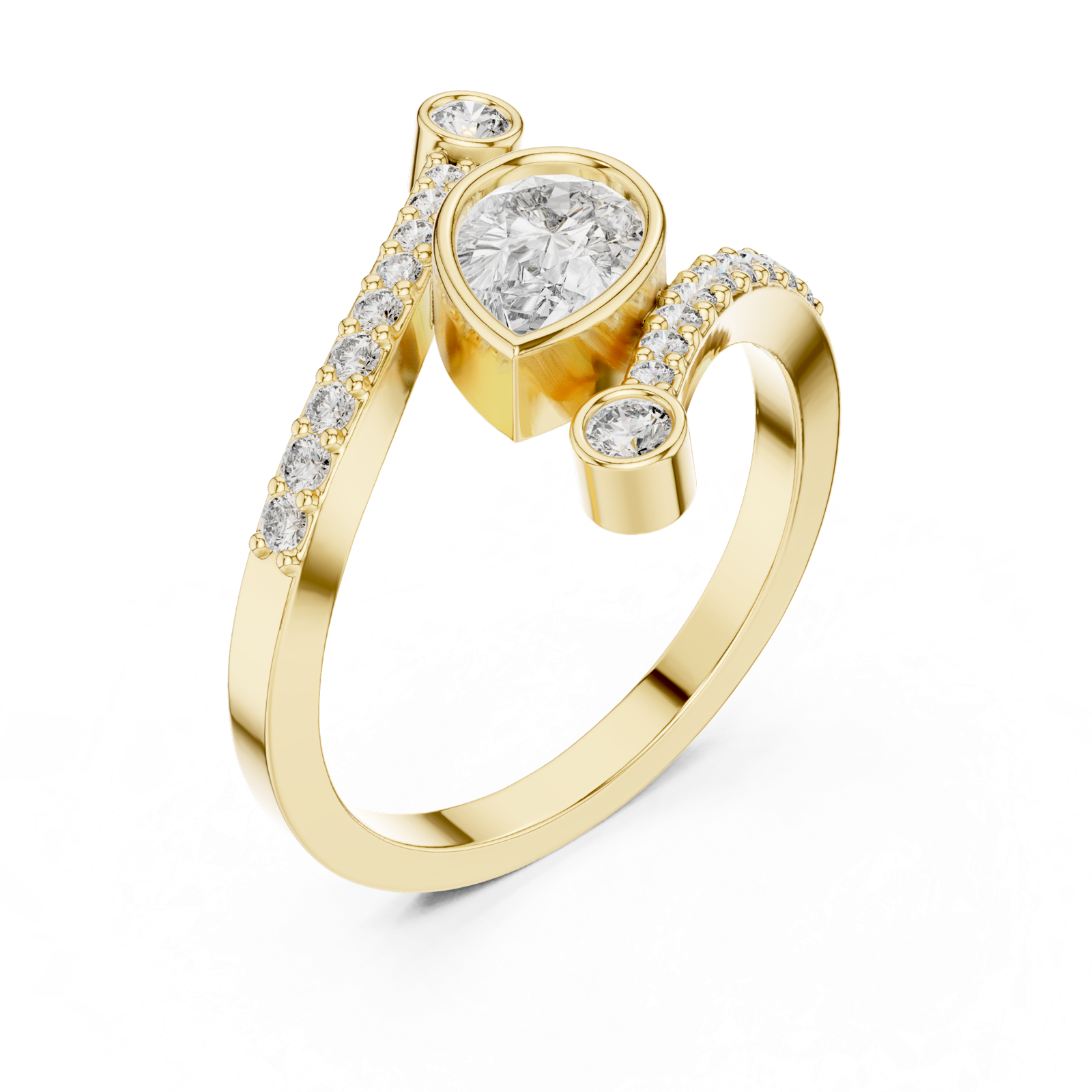 Gold Ring ALR-276, Yellow Gold, view 2