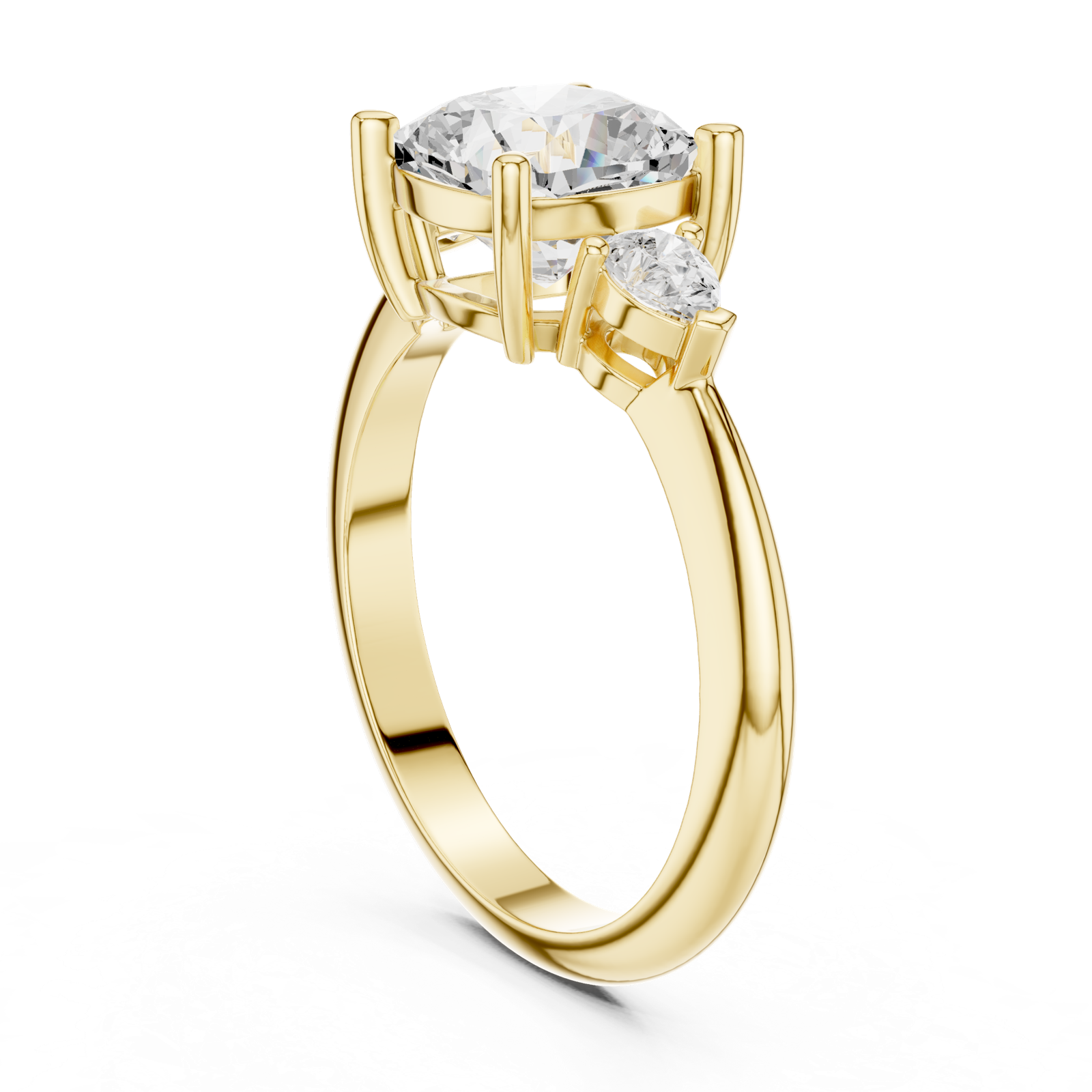 Gold Jewelry, Cushion center stone, Yellow Gold, view 1