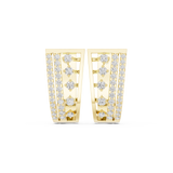 14K Solid Gold Lab Diamond Cluster Earrings, Yellow Gold