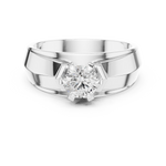 14K Solid Gold Lab Diamond Solitaire Ring, White Gold, view 4