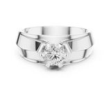 14K Solid Gold Lab Diamond Solitaire Ring, White Gold, view 4