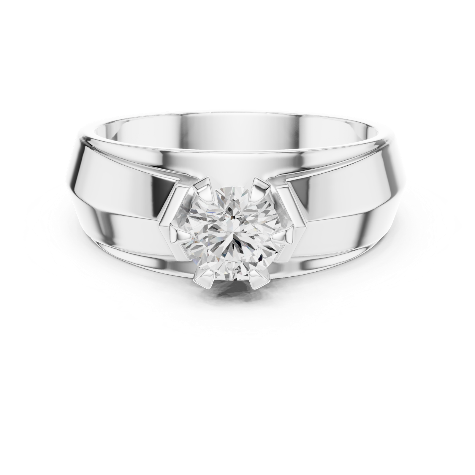 14K Solid Gold Lab Diamond Solitaire Ring, White Gold, view 4