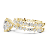 Gold Ring DDLR-301, Cushion center stone, Yellow Gold, view 3