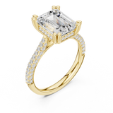 Gold Ring DDLR-260, Emerald center stone, Yellow Gold, view 2