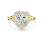 Gold Ring DDLR-349, Heart center stone, Yellow Gold, view 4