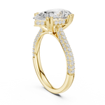 Gold Ring DDLR-260, Pear center stone, Yellow Gold, view 1