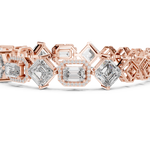 14K Solid Gold Lab Diamond Bracelet, Rose Gold, view 3