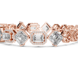 14K Solid Gold Lab Diamond Bracelet, Rose Gold, view 3