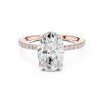 Gold Jewelry L36-16, Oval center stone, Rose Gold, view 4