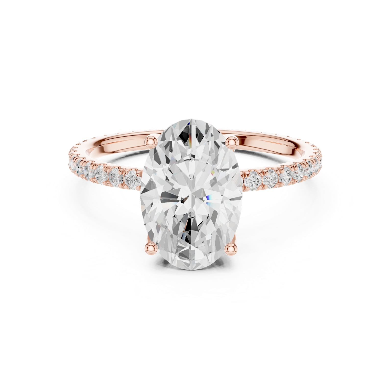 Gold Jewelry L36-16, Oval center stone, Rose Gold, view 4