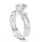 Gold Ring DDLR-299, Round center stone, White Gold, view 1
