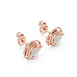 Gold Earrings 12-10015@E, Rose Gold, view 2