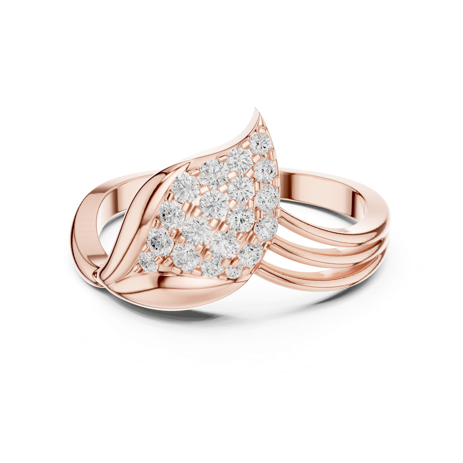 Gold Ring DDLR-664, Rose Gold, view 4