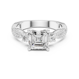 Gold Ring, Asscher center stone, White Gold, view 4