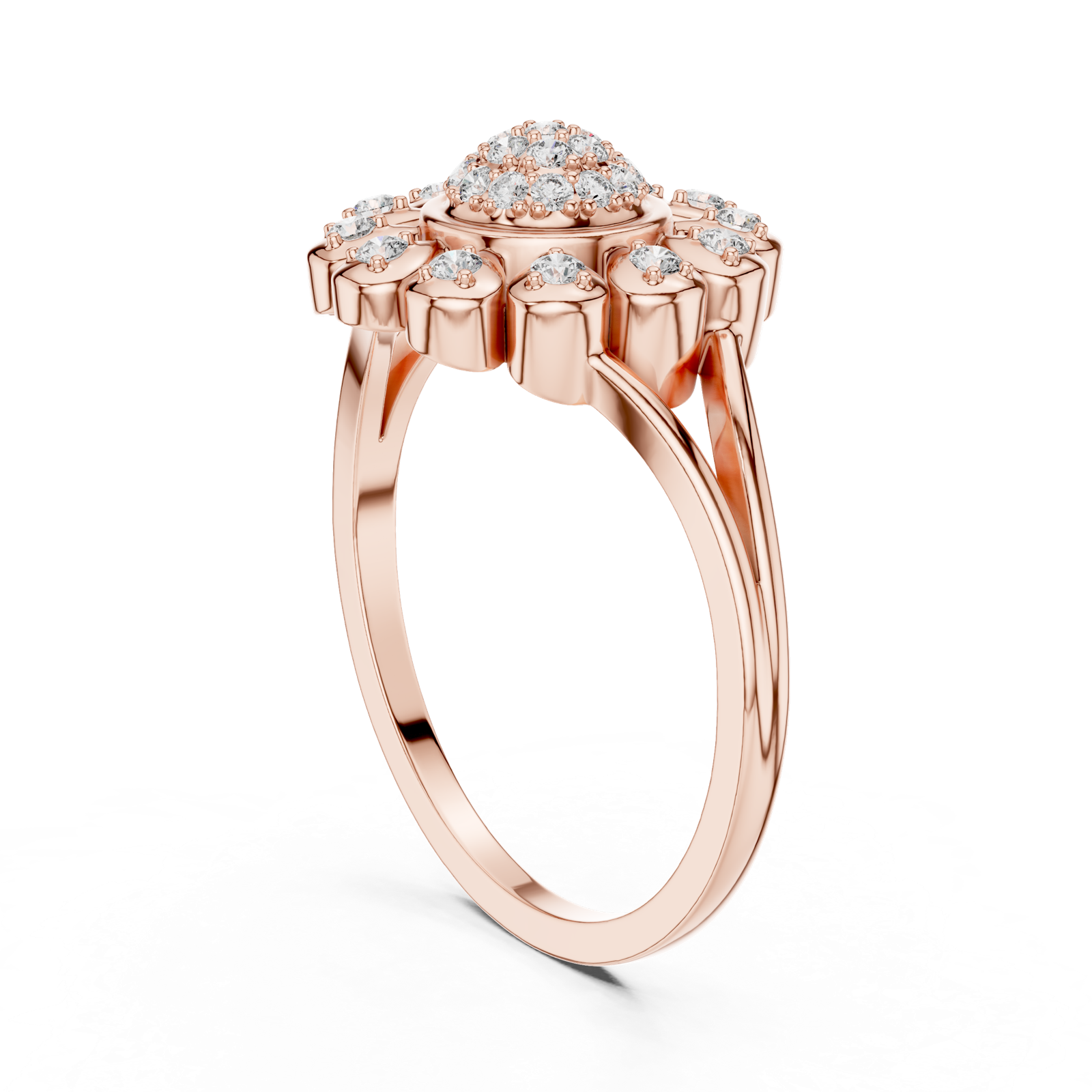Gold Ring DR-6295, Rose Gold, view 1