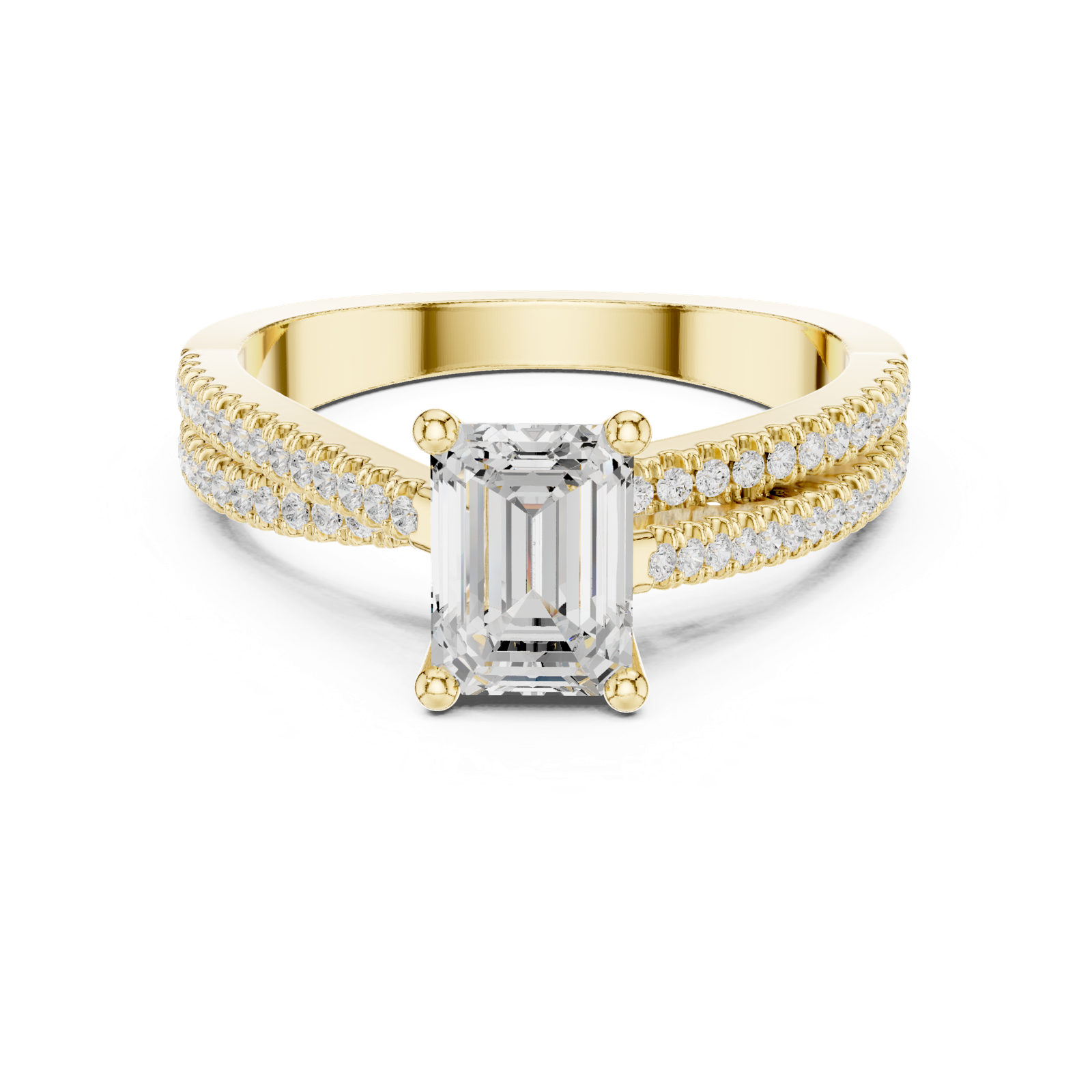 Gold Ring DDLR-403, Yellow Gold, view 4