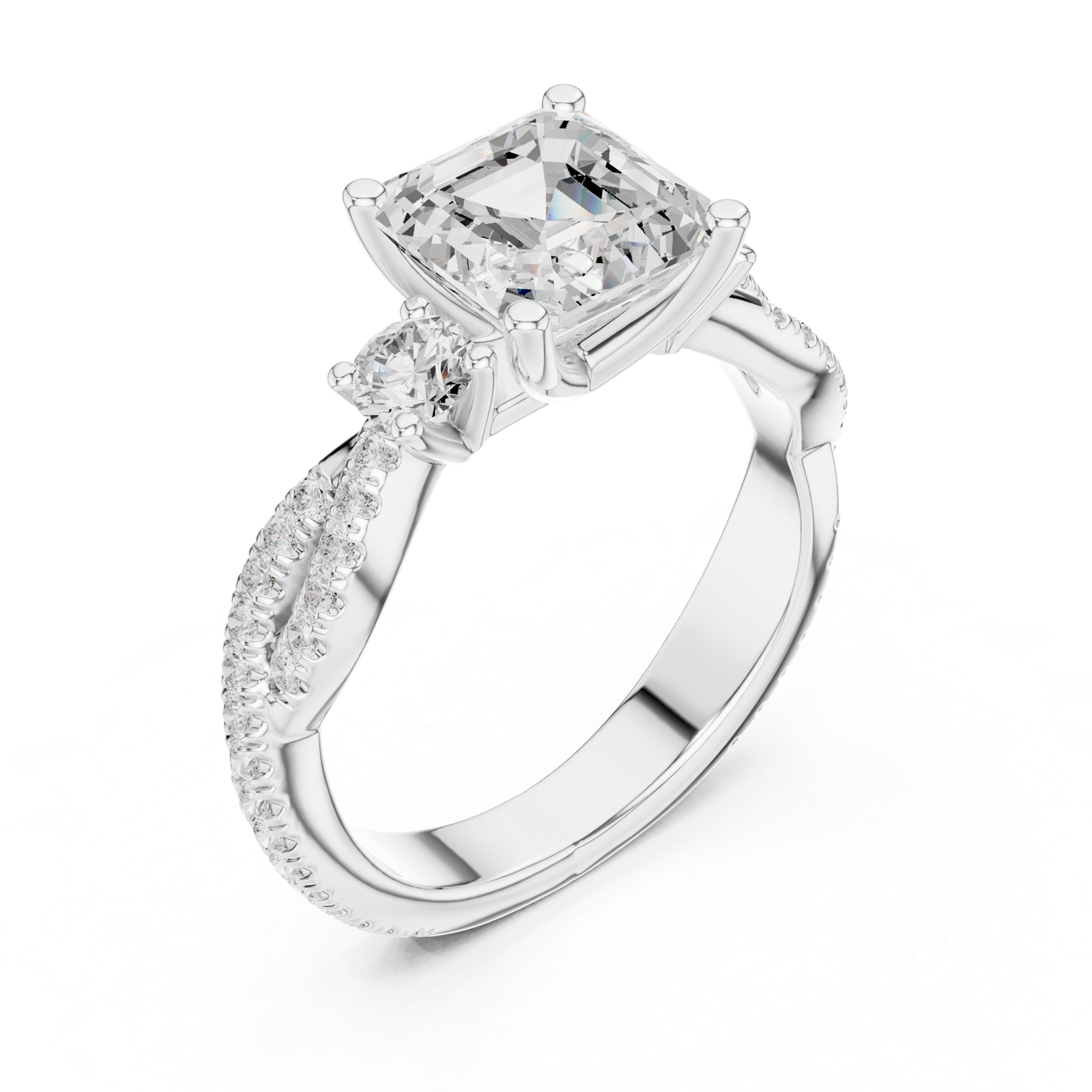 Gold Ring DDLR-1032, White Gold, view 2