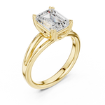 Gold Jewelry L36-7, Emerald center stone, Yellow Gold, view 2