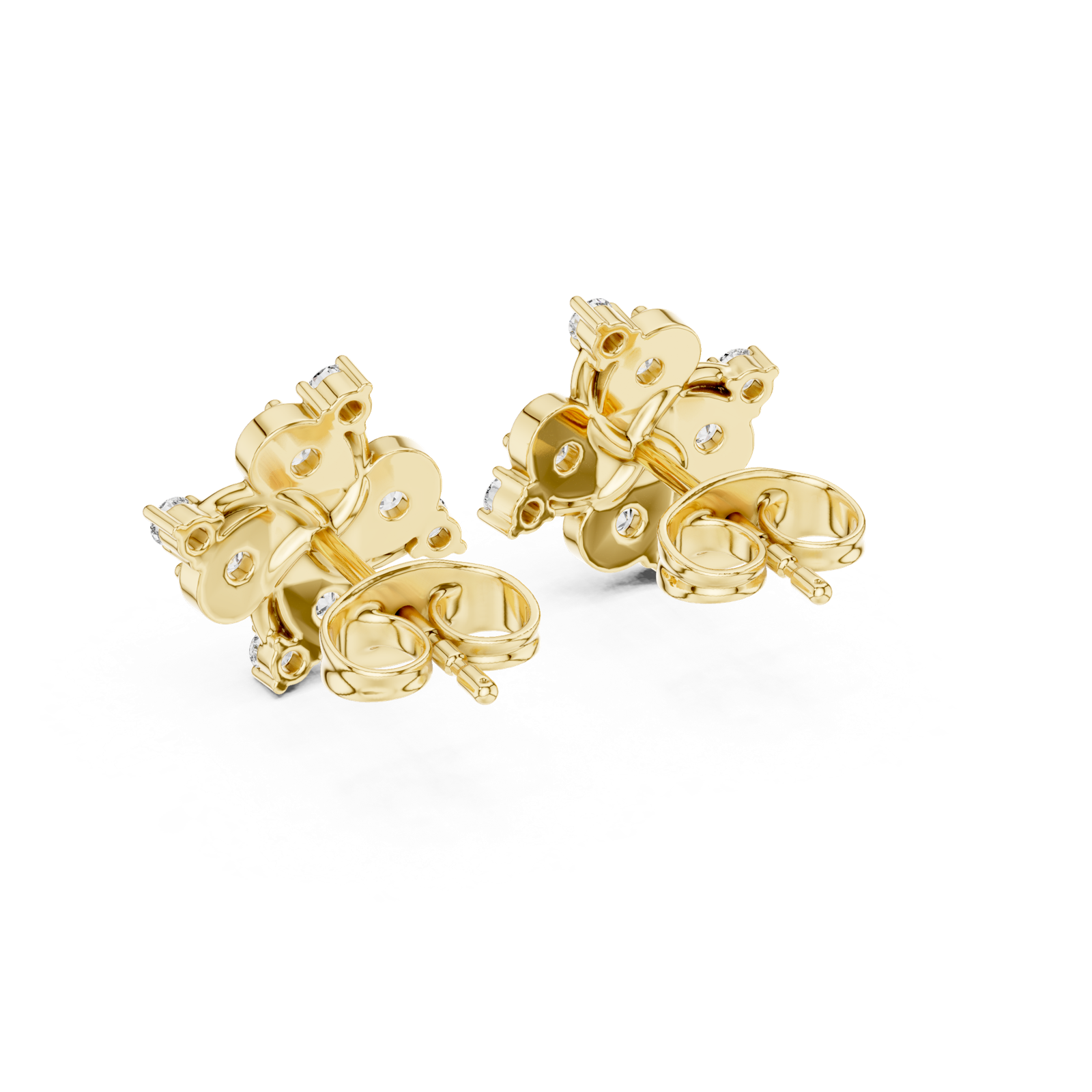 Gold Earrings 9-10004E, Yellow Gold, view 3