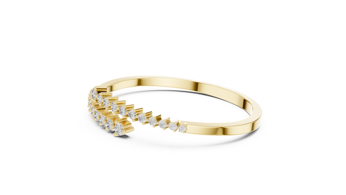 14K Solid Gold Lab Diamond Bracelet, Yellow Gold, view 1