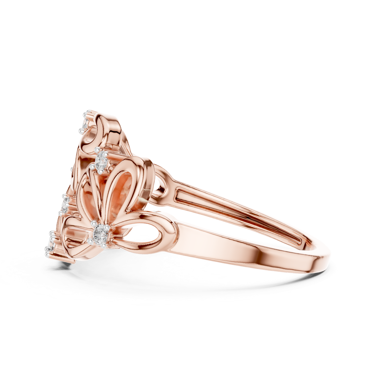 Gold Ring 12-10070@L, Rose Gold, view 3