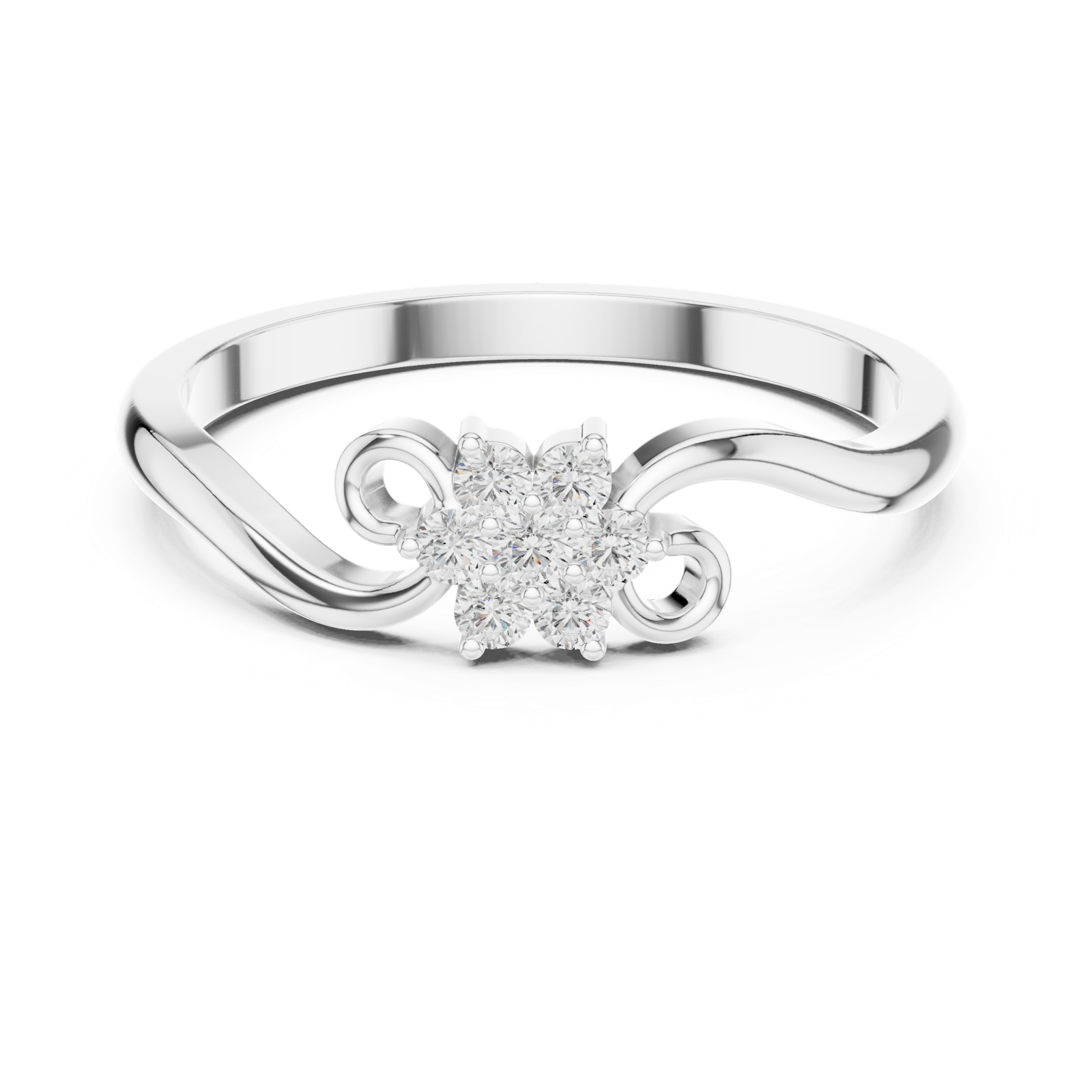 Gold Ring DDLR-739, White Gold, view 4