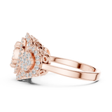 Gold Ring DDLR-453, Rose Gold, view 3
