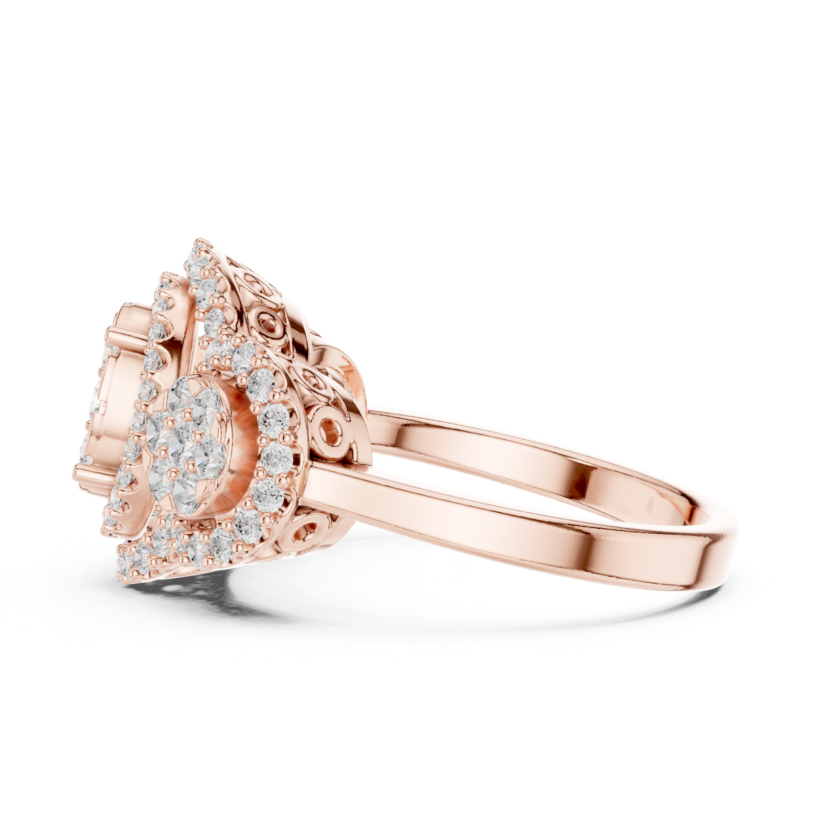 Gold Ring DDLR-453, Rose Gold, view 3