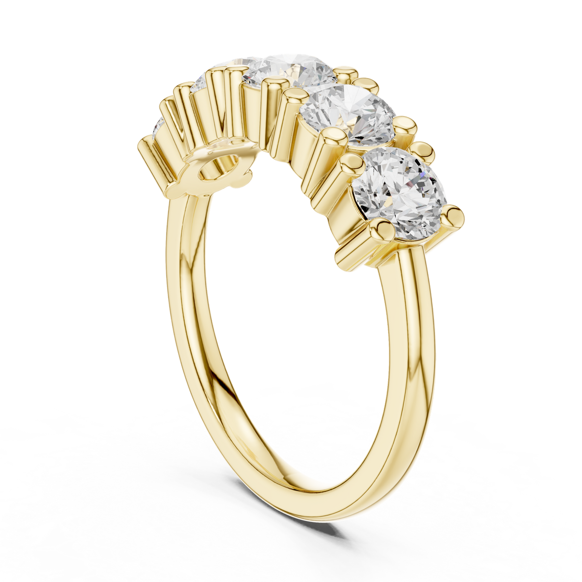 14K Solid Gold Lab Diamond Band Ring, Yellow Gold, view 1