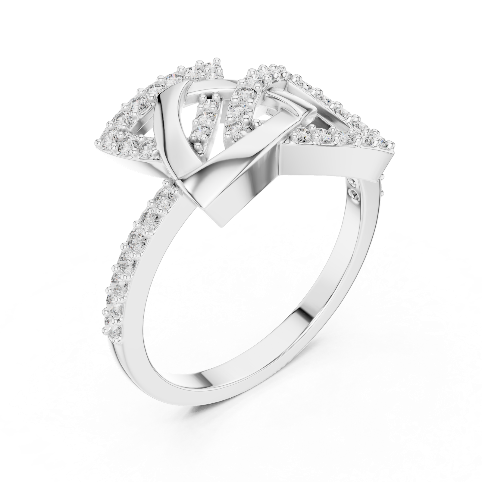 Gold Ring LR-01 (83), White Gold, view 2