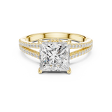 Gold Ring DDLR-252, Princess center stone, Yellow Gold, view 4