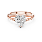 Gold Jewelry L36-7, Heart center stone, Rose Gold, view 4