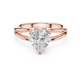 Gold Jewelry L36-7, Heart center stone, Rose Gold, view 4