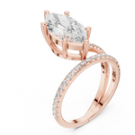Gold Jewelry L35-39, Marquise center stone, Rose Gold, view 2