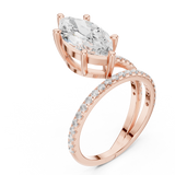 Gold Jewelry L35-39, Marquise center stone, Rose Gold, view 2