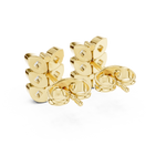 Gold Earrings 9-10063E, Yellow Gold, view 3