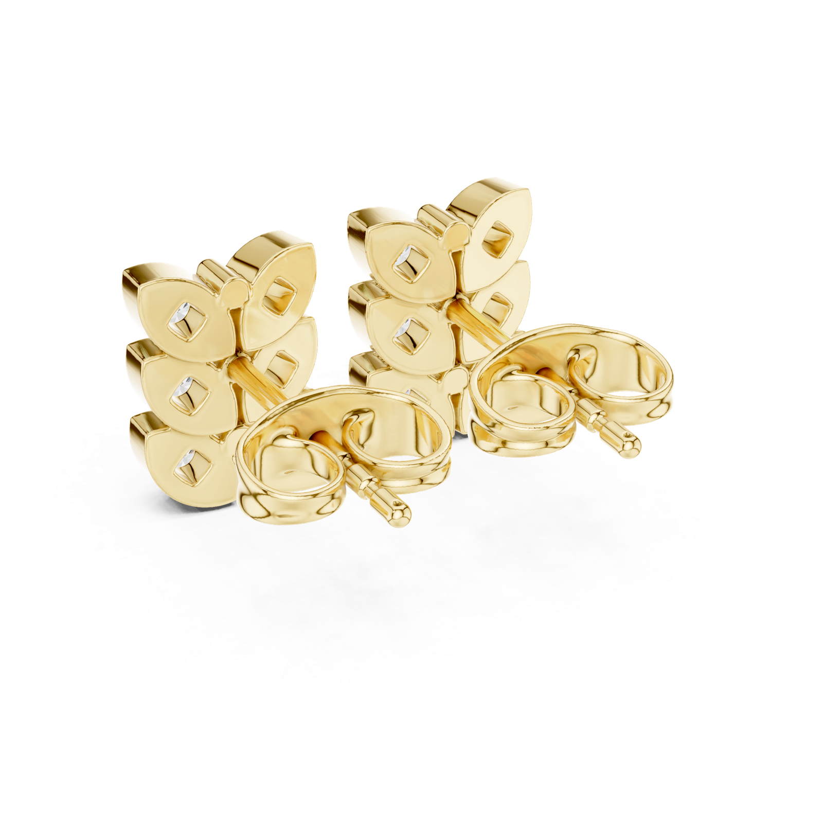 Gold Earrings 9-10063E, Yellow Gold, view 3
