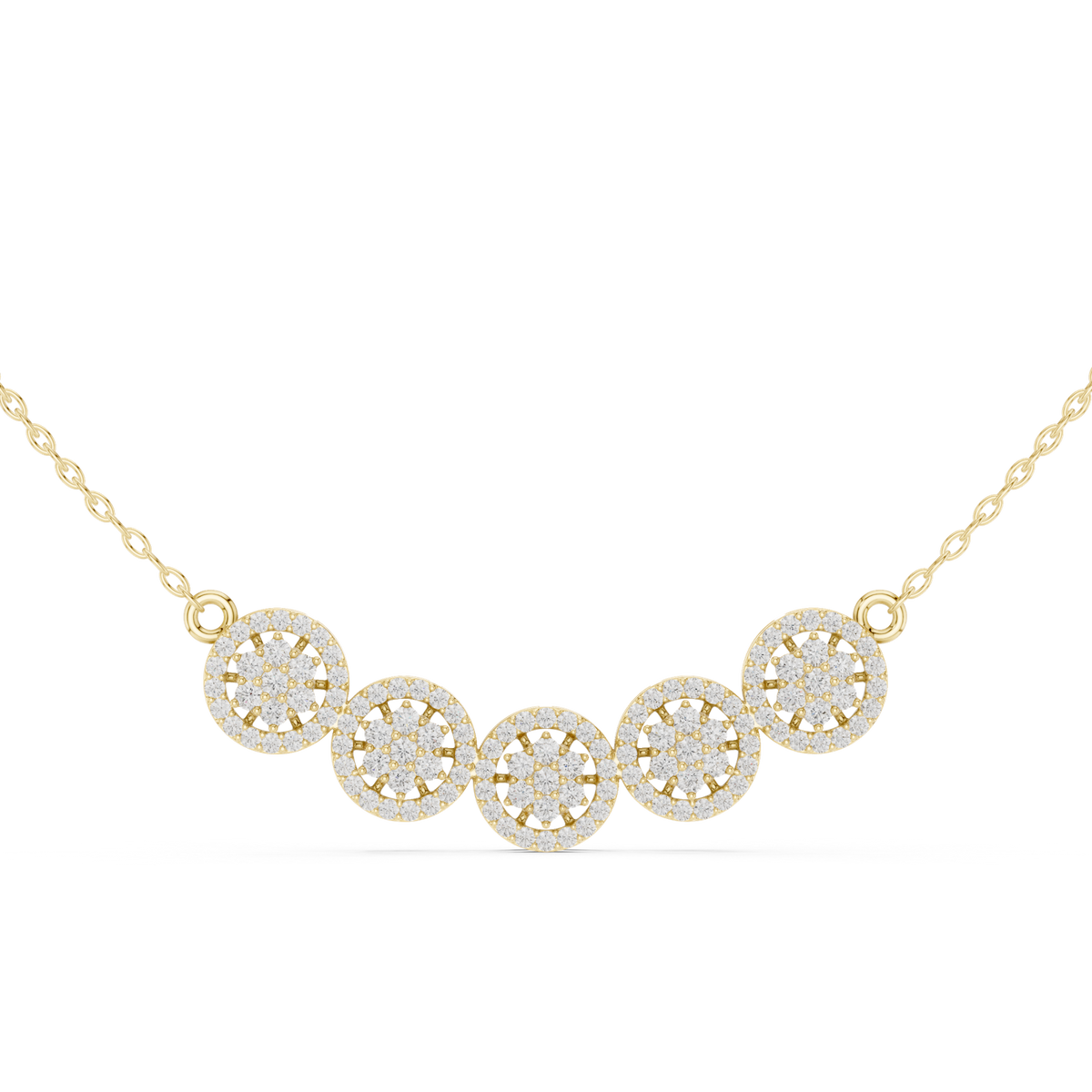 14K Solid Gold Lab Diamond Tennis Necklace, Yellow Gold, view 4