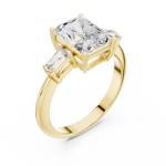 Gold Jewelry L35-67, Radiant center stone, Yellow Gold, view 2
