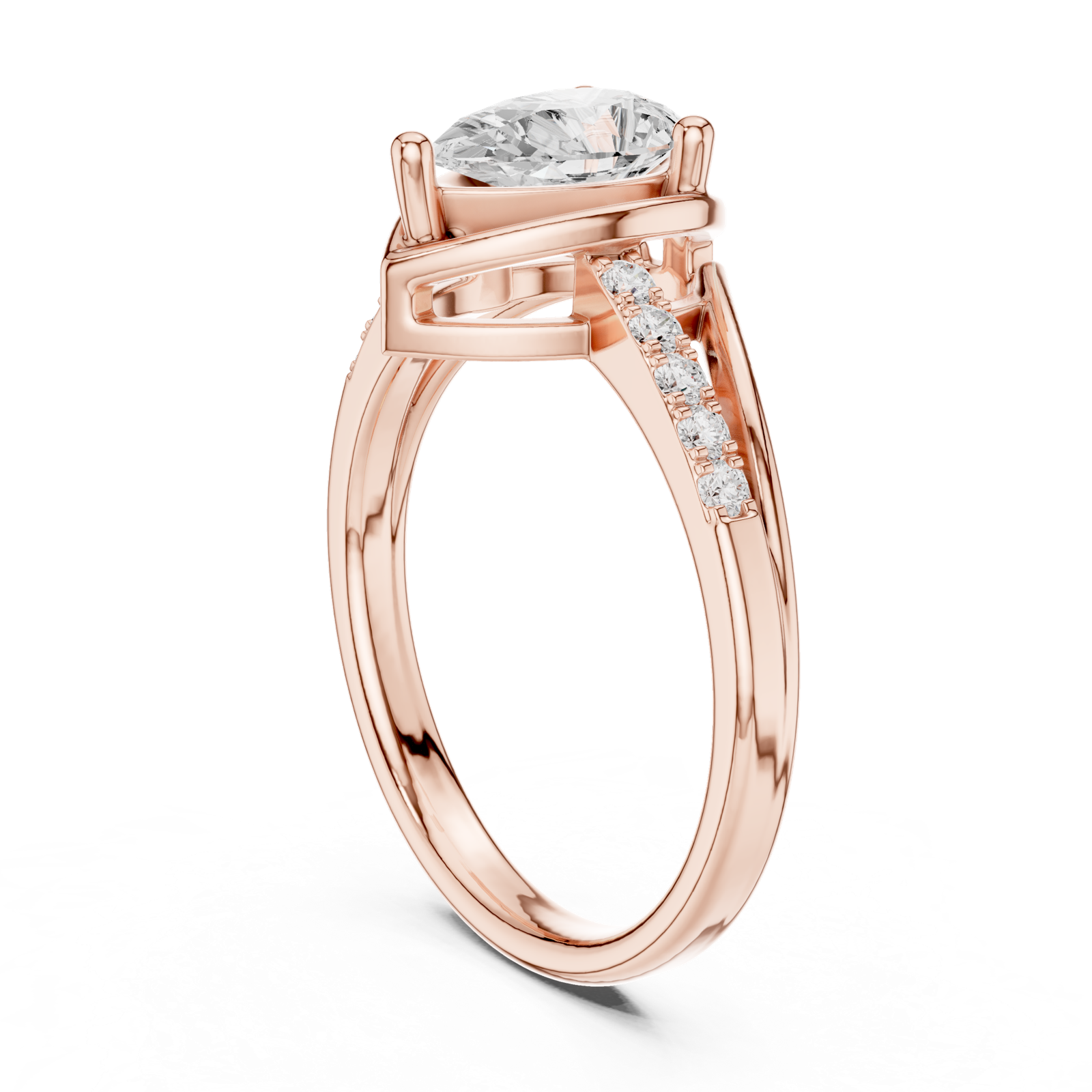 Gold Ring DDLR-517, Rose Gold
